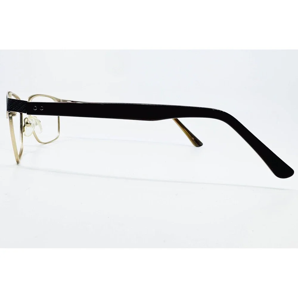 Unbranded Eyeglasses Mens Brown Gold Half Rim M133 54-17-140